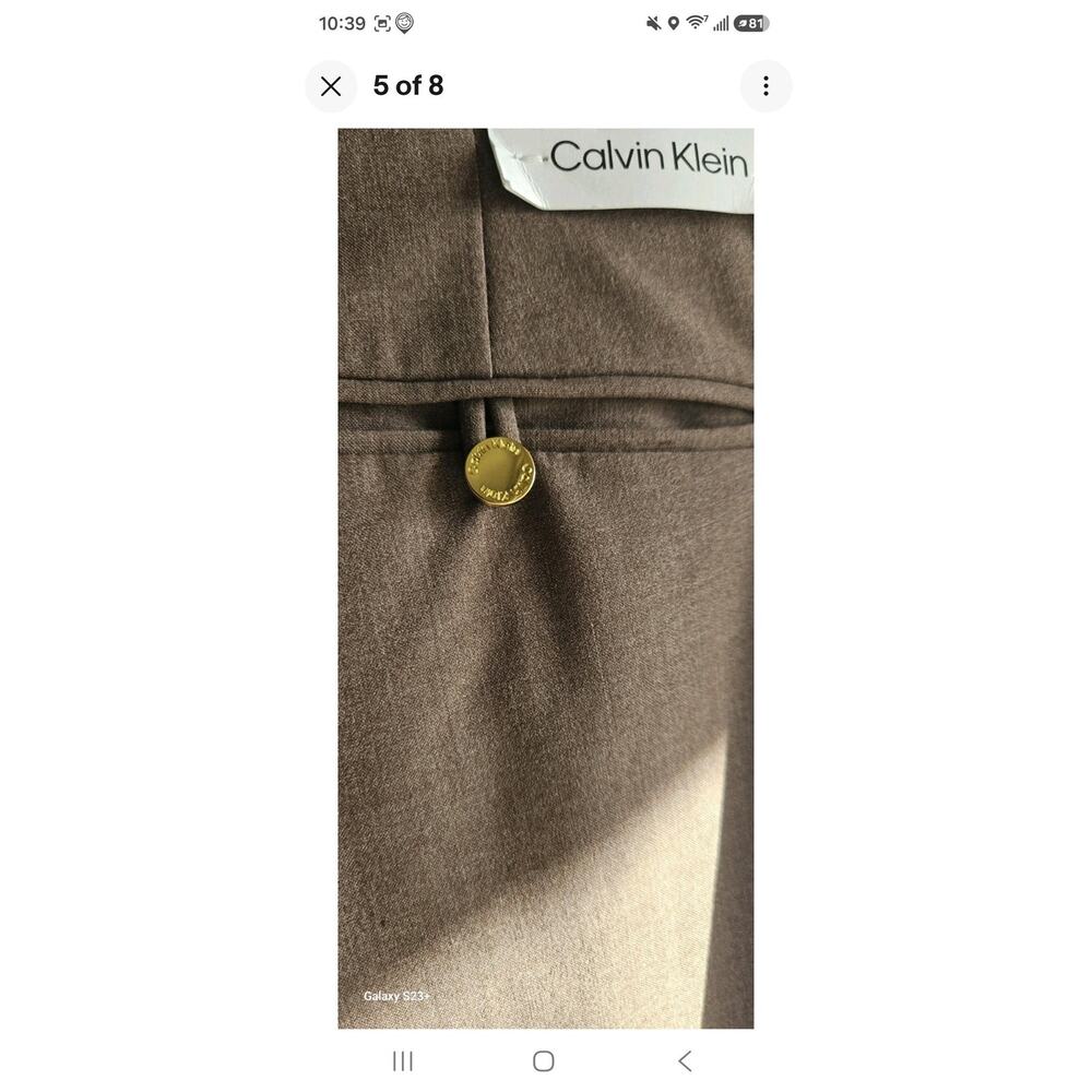 Calvin Klein Modern Fit Mid Rise Wide Leg Classic Career Wear Pants Sise 12 - Picture 15 of 15